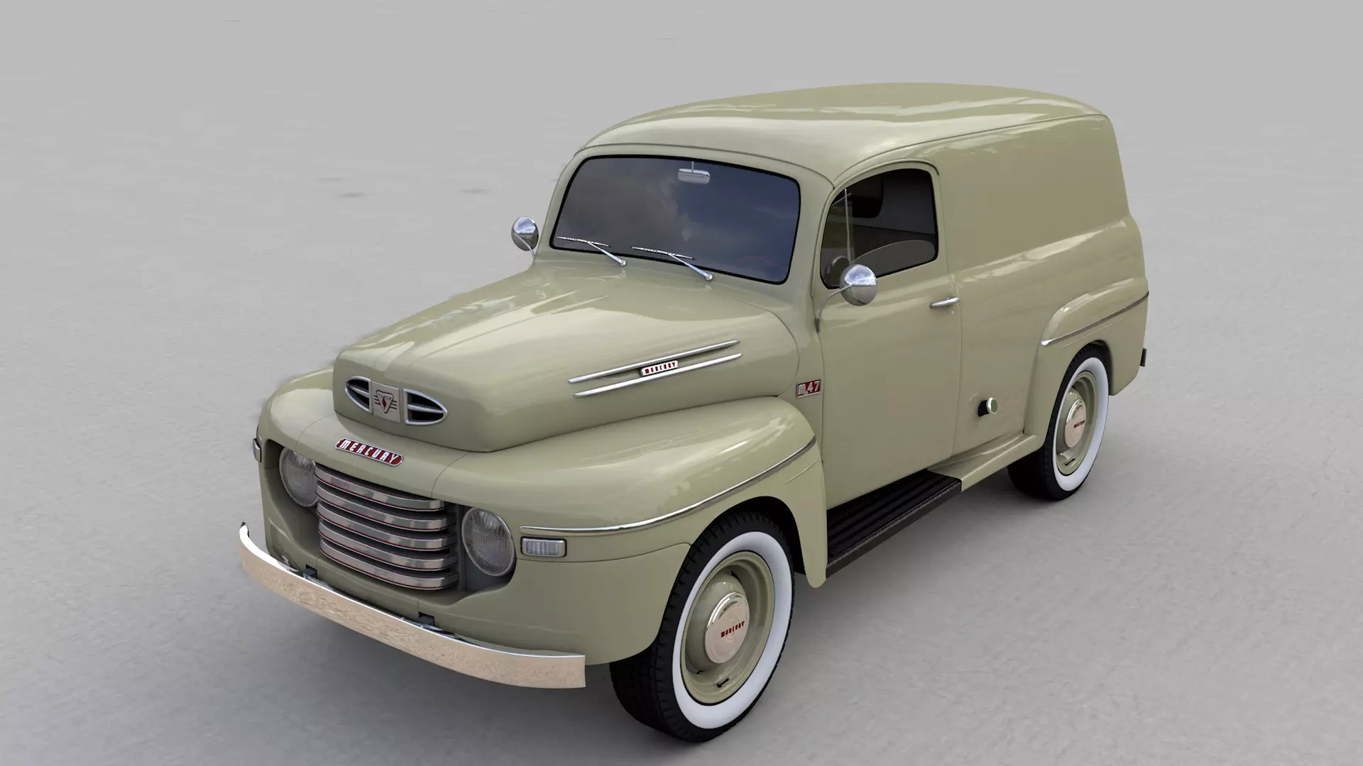 M47 SERIES PANEL VAN 1949 3D model_0