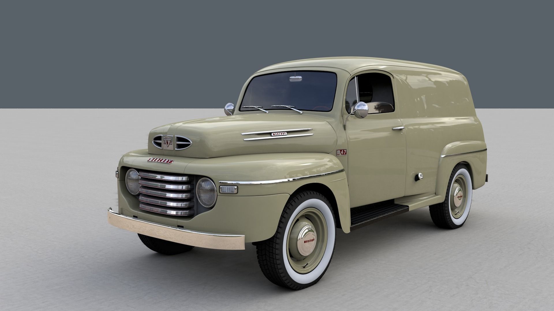 M47 SERIES PANEL VAN 1949 3D model_8