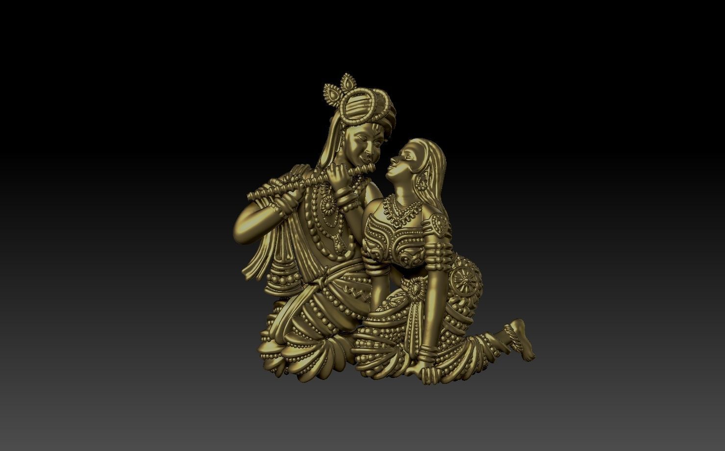 Radha Krishna Pendant 3D print model_1