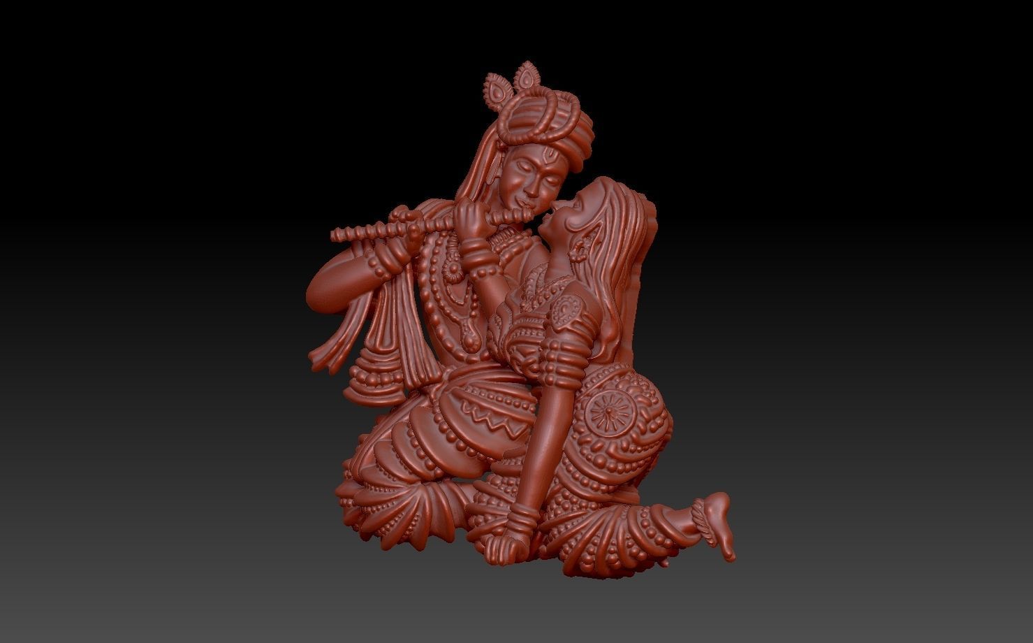 Radha Krishna Pendant 3D print model_5