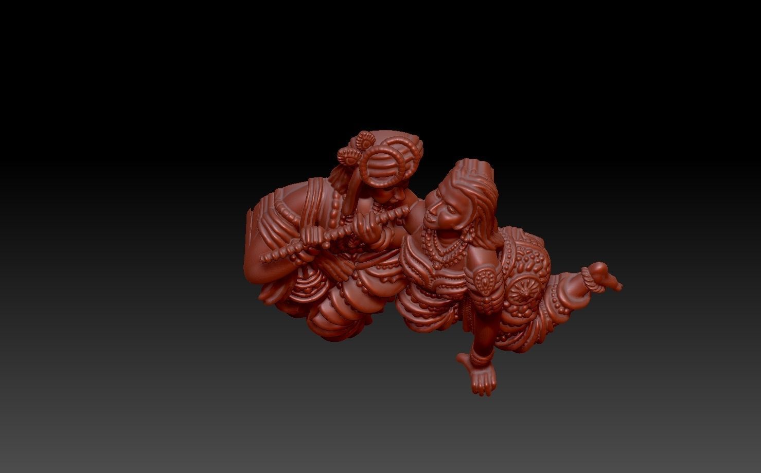Radha Krishna Pendant 3D print model_6
