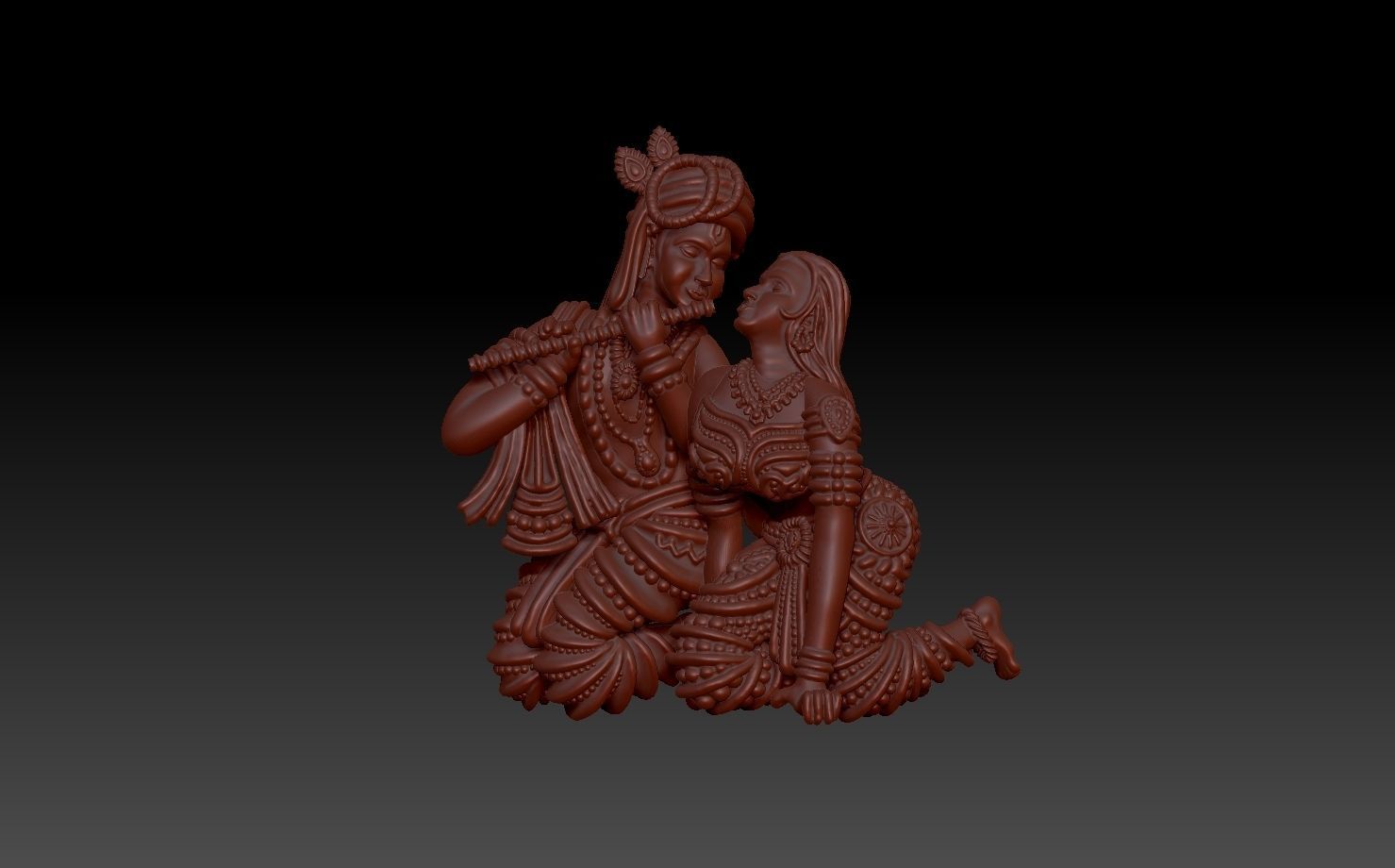 Radha Krishna Pendant 3D print model_3