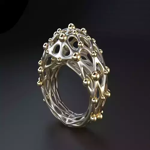 Ring with bubbles 3D print model