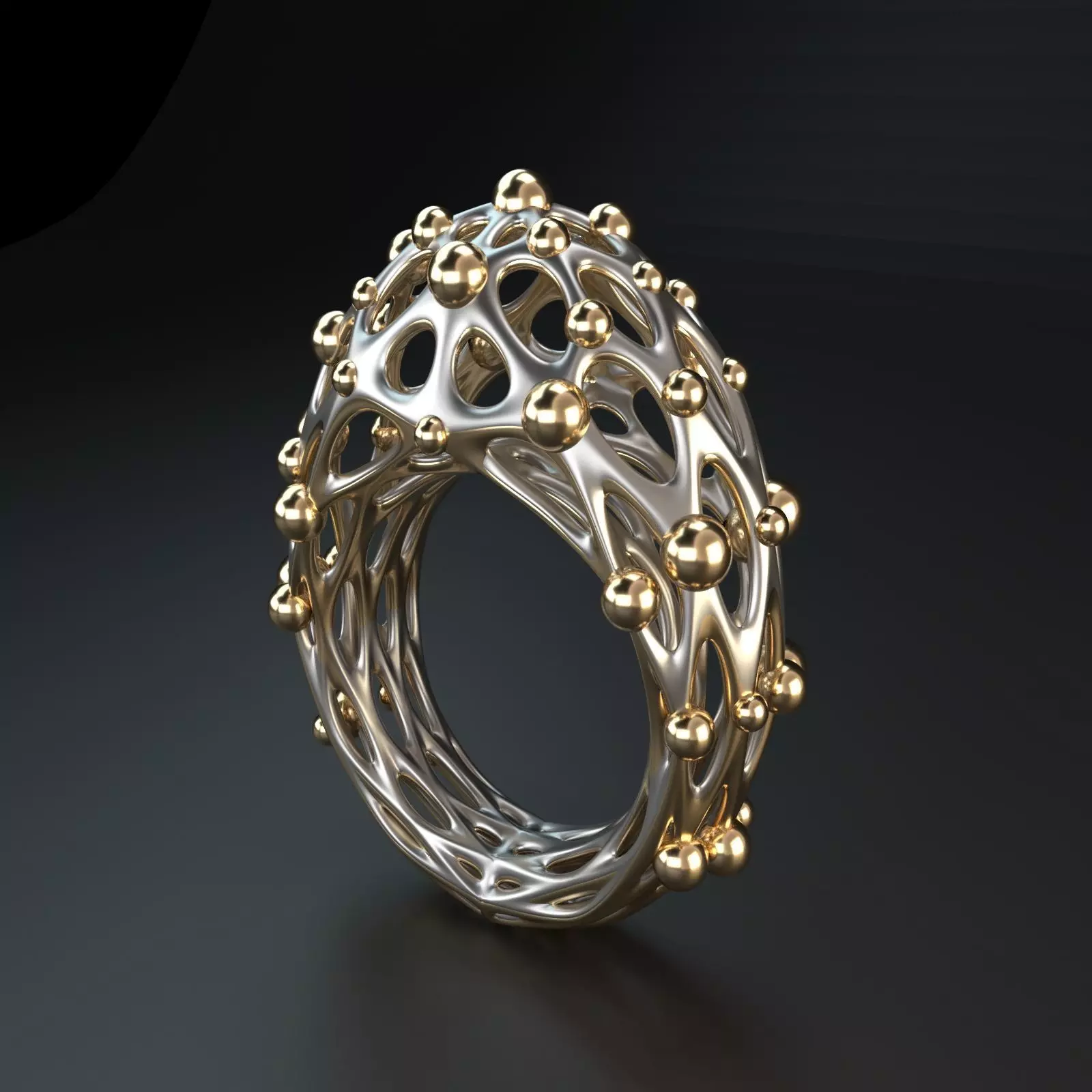 Ring with bubbles 3D print model_0