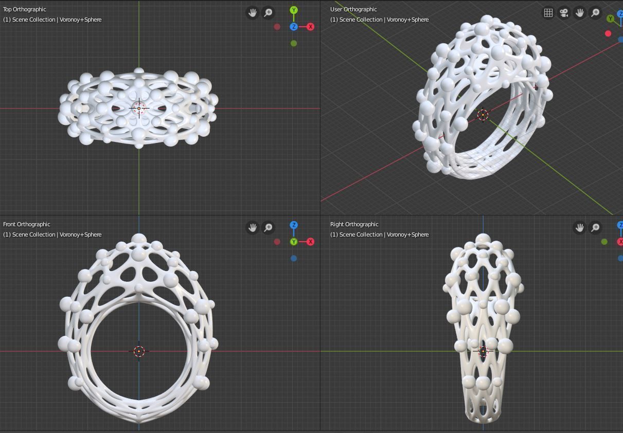 Ring with bubbles 3D print model_2