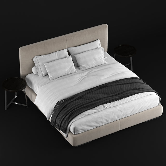 Flexform Magnum bed 3D model_4