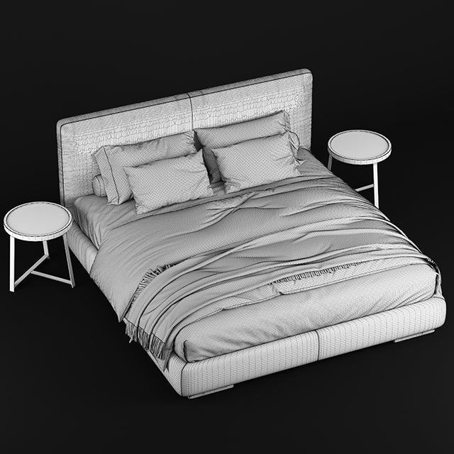 Flexform Magnum bed 3D model_5