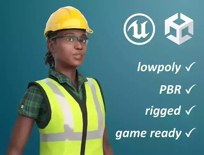 Working Women - Nia Low-poly 3D model