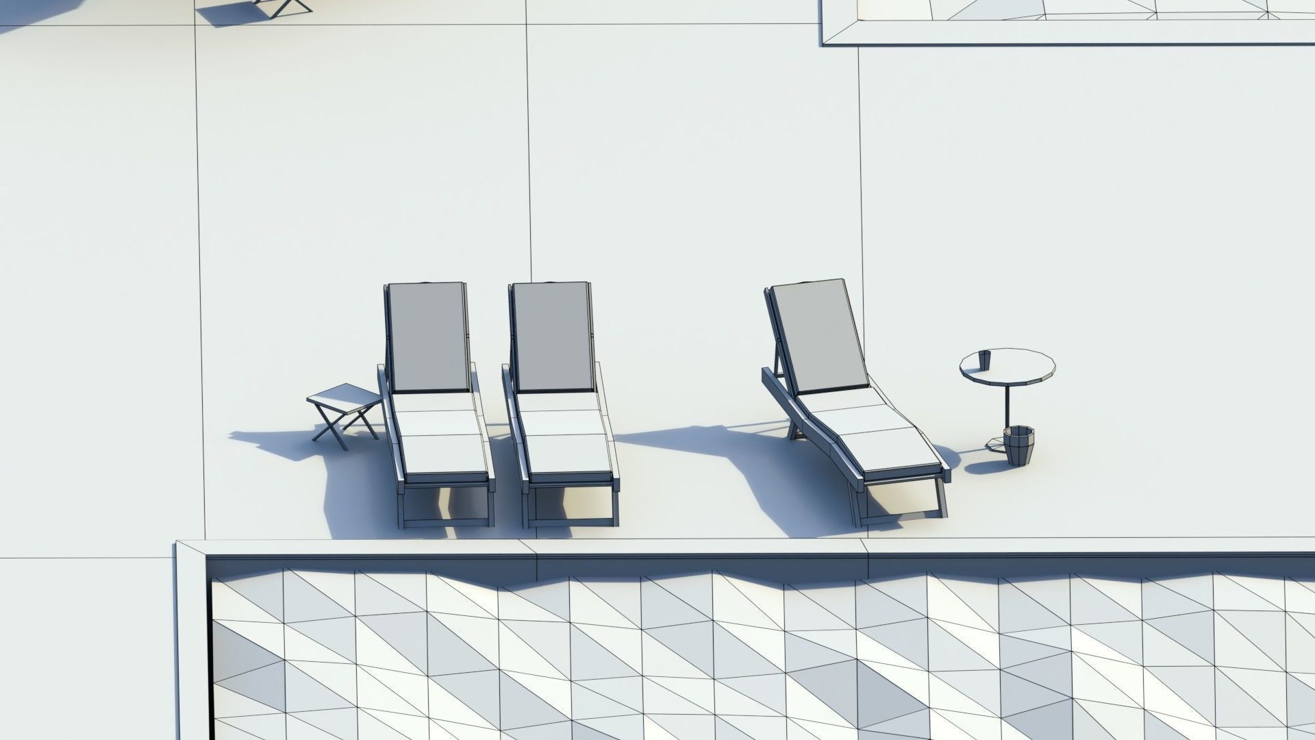 Low Poly Swimming Pools Low-poly 3D model_10