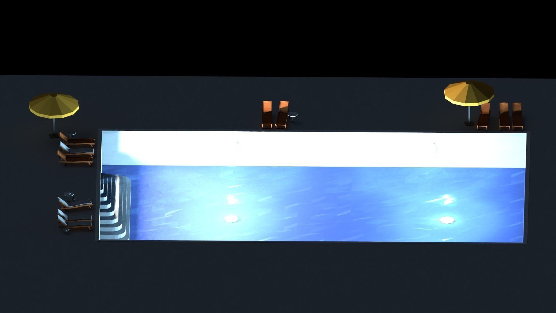 Low Poly Swimming Pools Low-poly 3D model_6