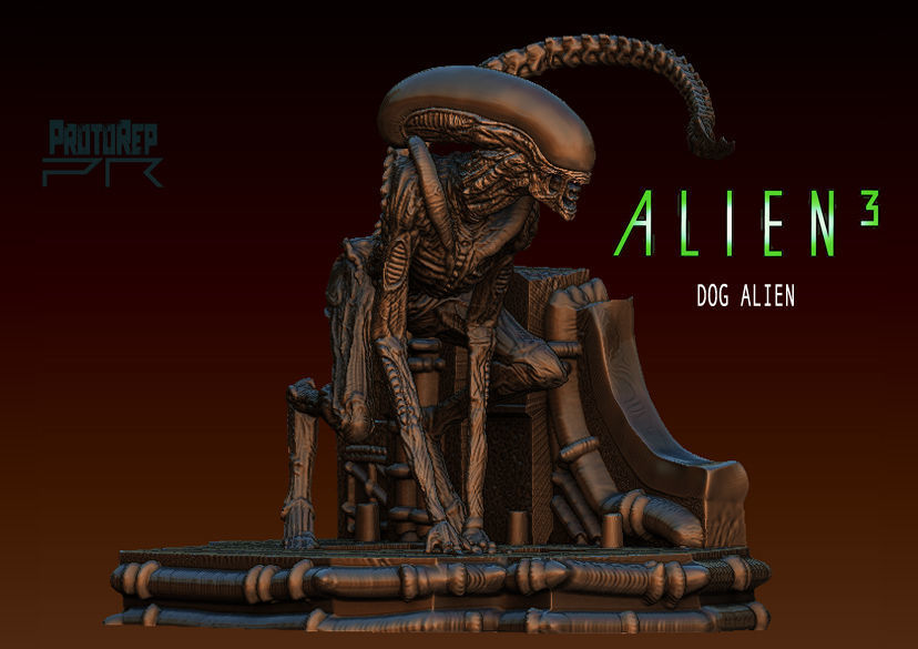 Alien 3 Dog alien 3D model_1