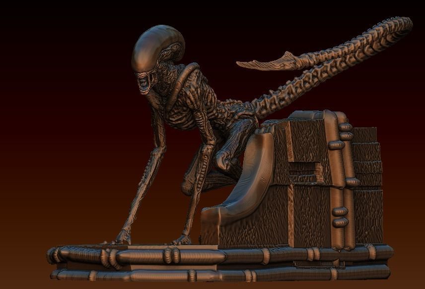 Alien 3 Dog alien 3D model_4