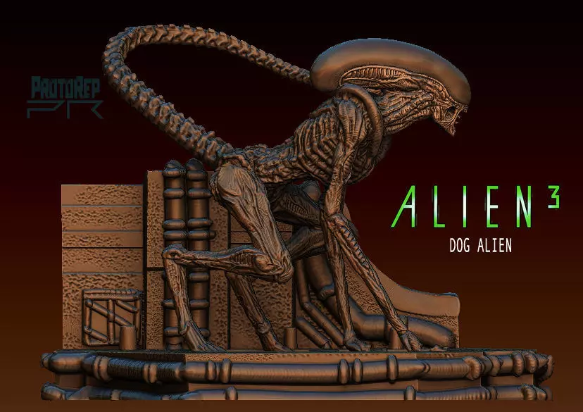 Alien 3 Dog alien 3D model_0