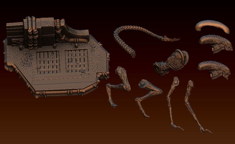Alien 3 Dog alien 3D model_12