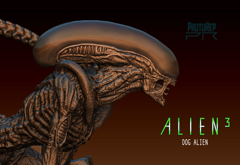 Alien 3 Dog alien 3D model_2