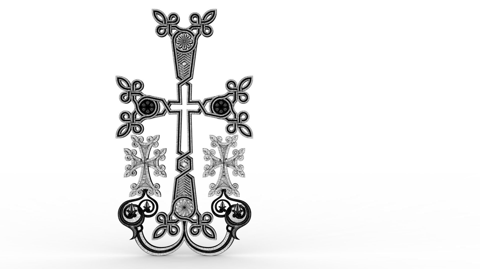 Armenian infinity cross 3D print model_6