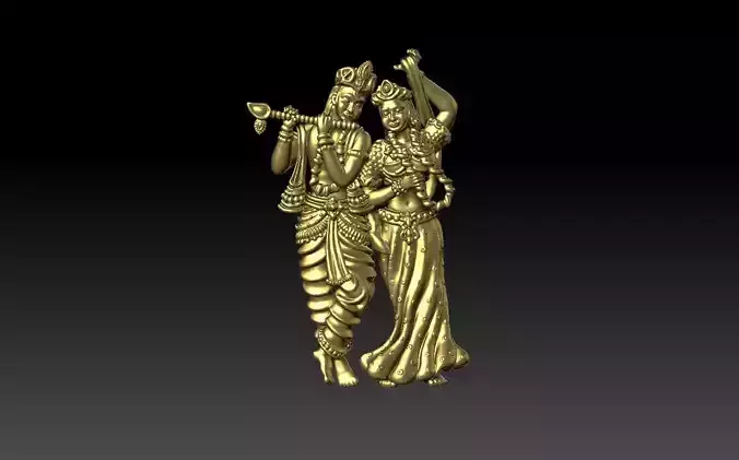 Radha Krishna Standing 3D print model