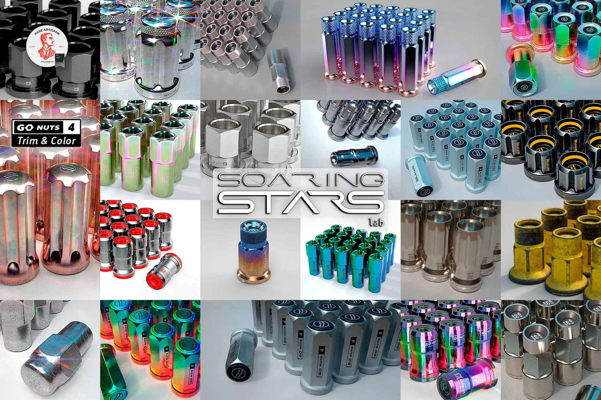 GoNuts 4 Aftermarket Trim and Color Lug Nut Customization Low-poly 3D model_0