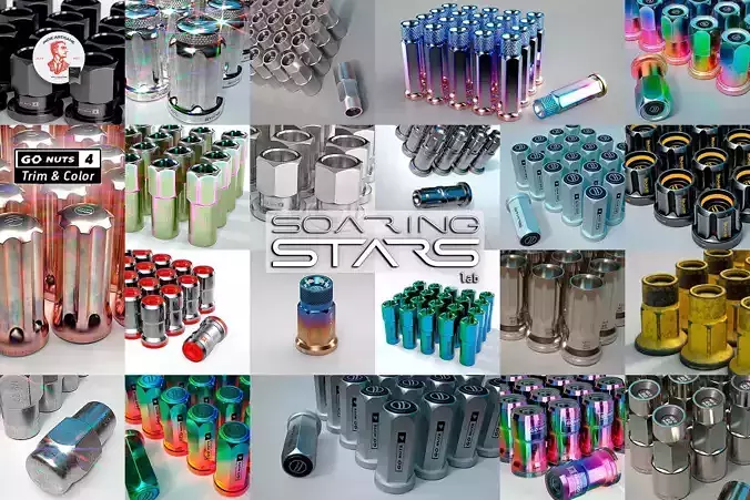 GoNuts 4 Aftermarket Trim and Color Lug Nut Customization Low-poly 3D model