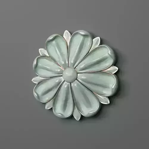 Rosette ceramic flower 3D print model