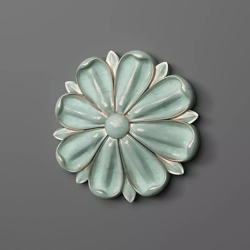 Rosette ceramic flower 3D print model_0