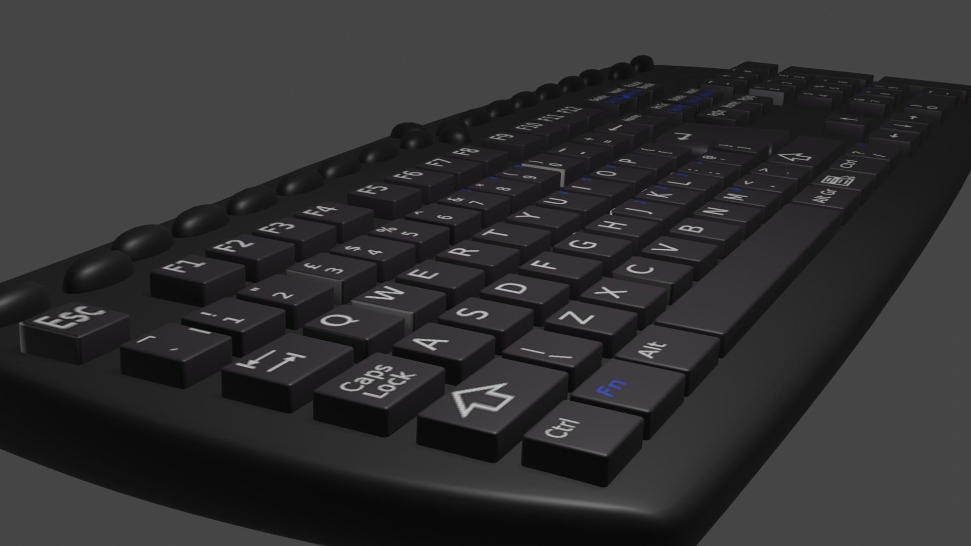 Teclado keyboard 3D model_4