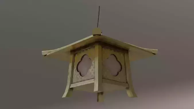 Japanese Golden Lamp Low-poly 3D model