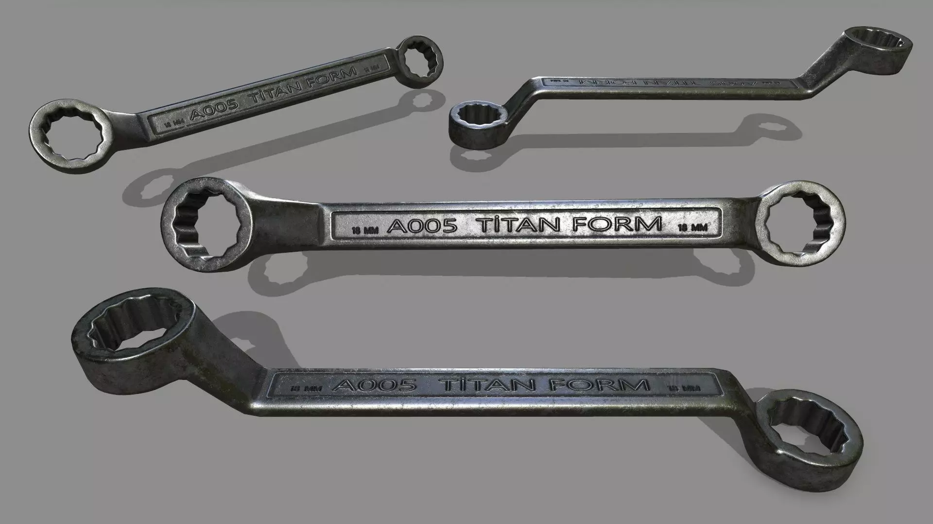 wrench Low-poly 3D model_0