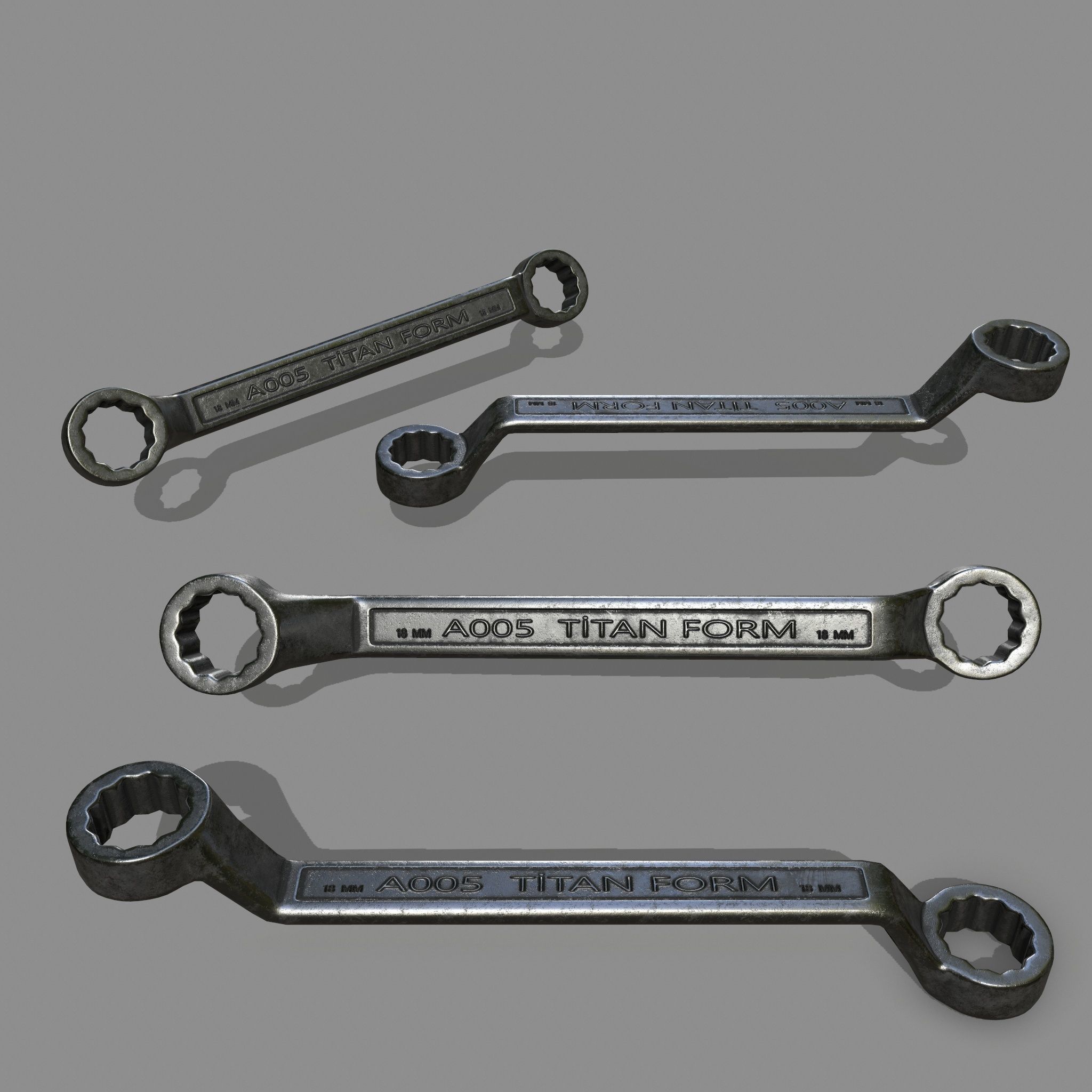 wrench Low-poly 3D model_1