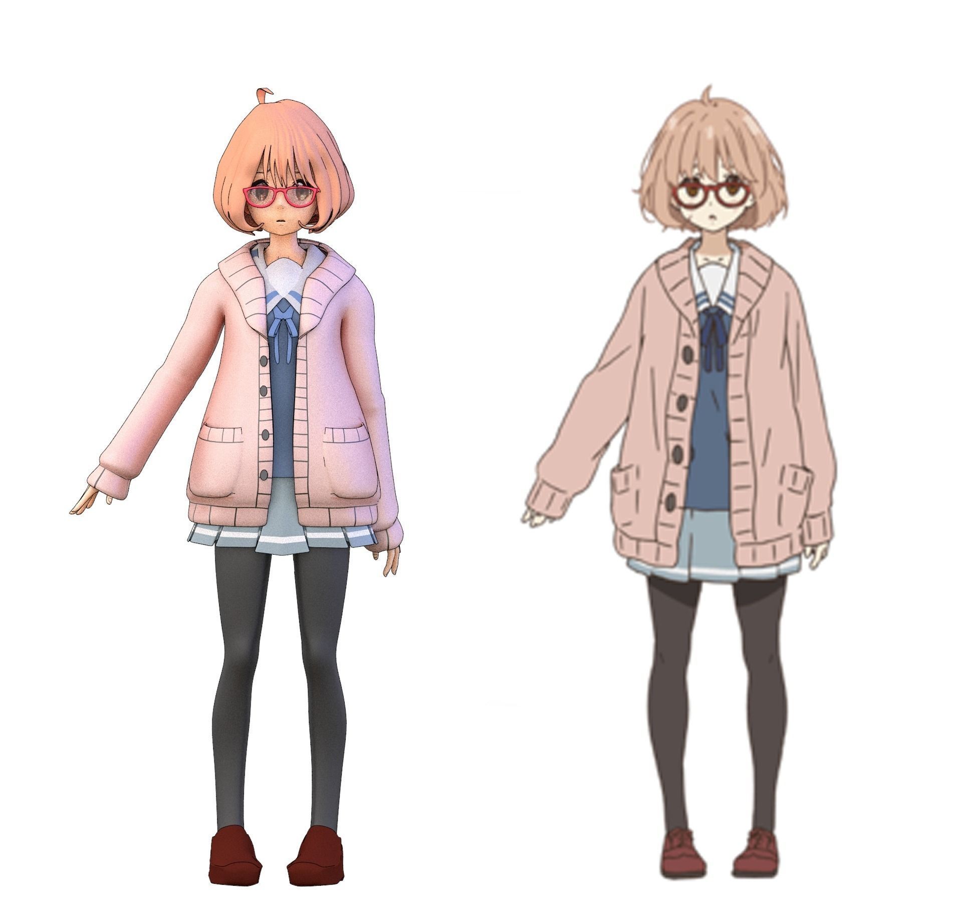 Mirai from kyoukai no kanata Free 3D model_0