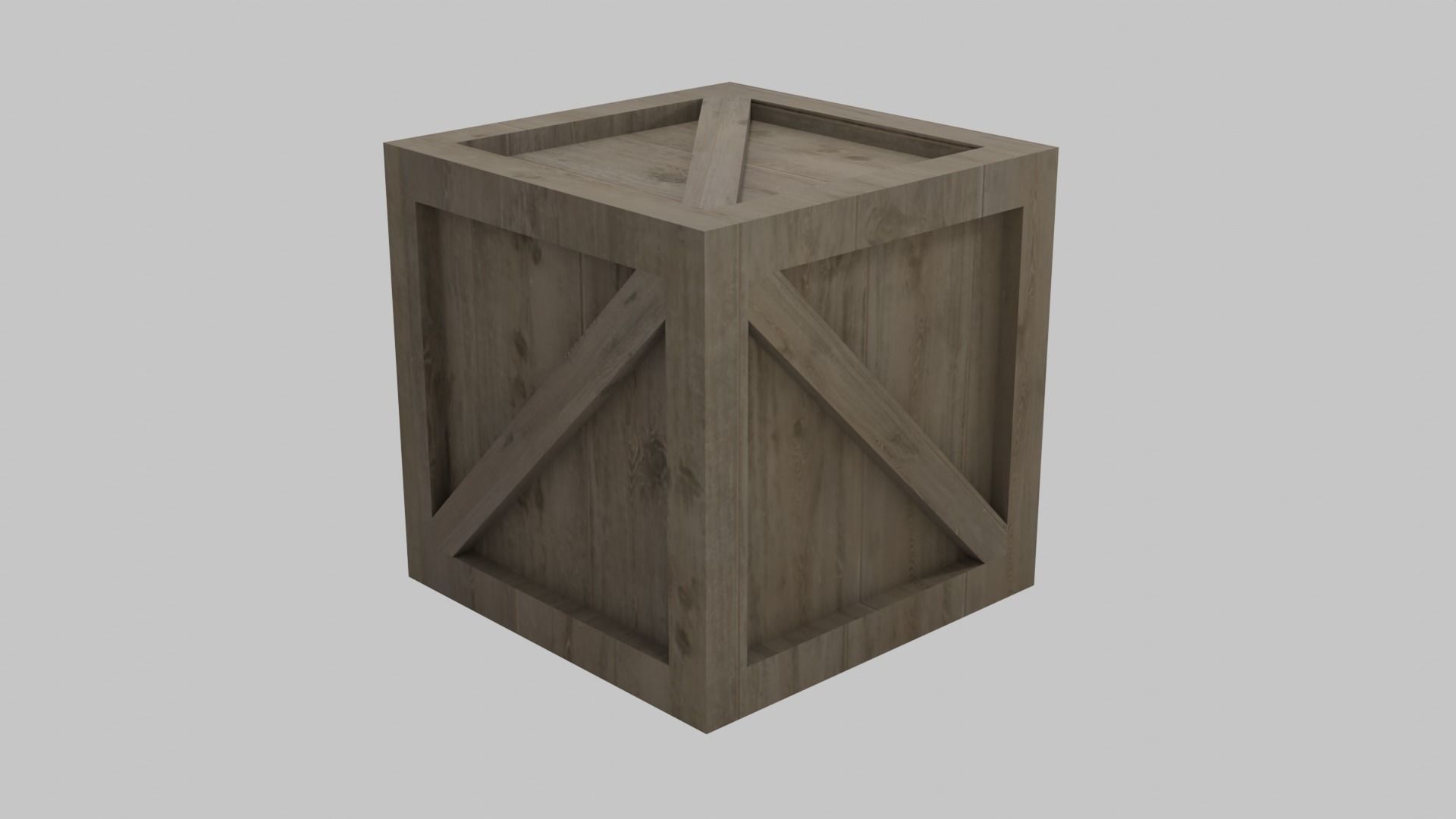 Low Poly Wooden Crate Free low-poly 3D model_4
