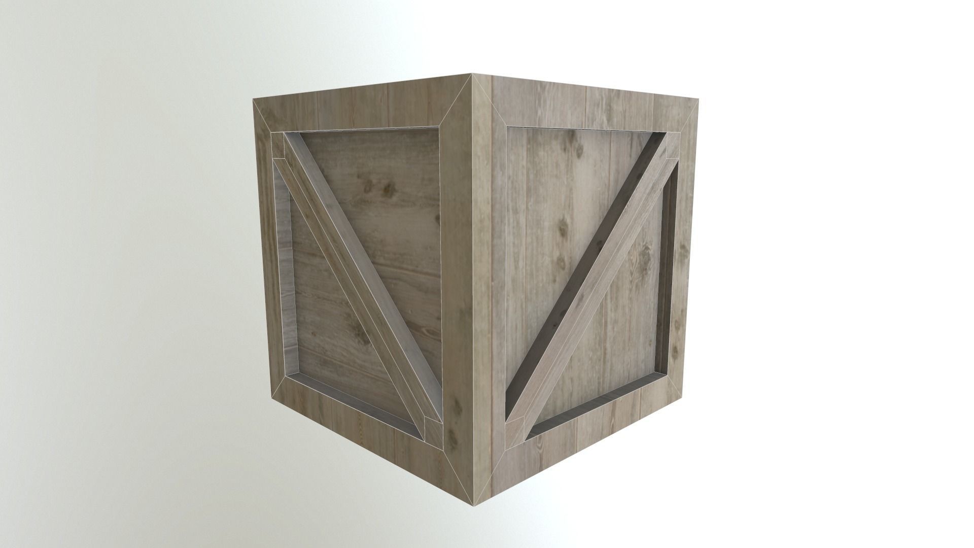 Low Poly Wooden Crate Free low-poly 3D model_11