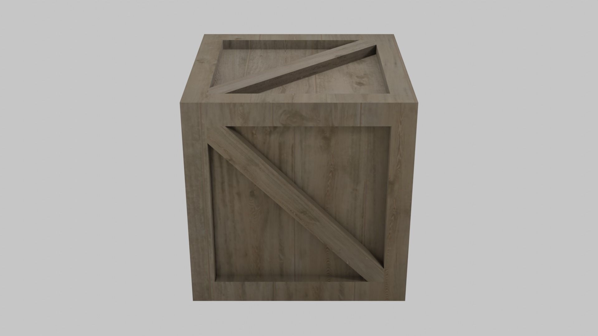Low Poly Wooden Crate Free low-poly 3D model_3