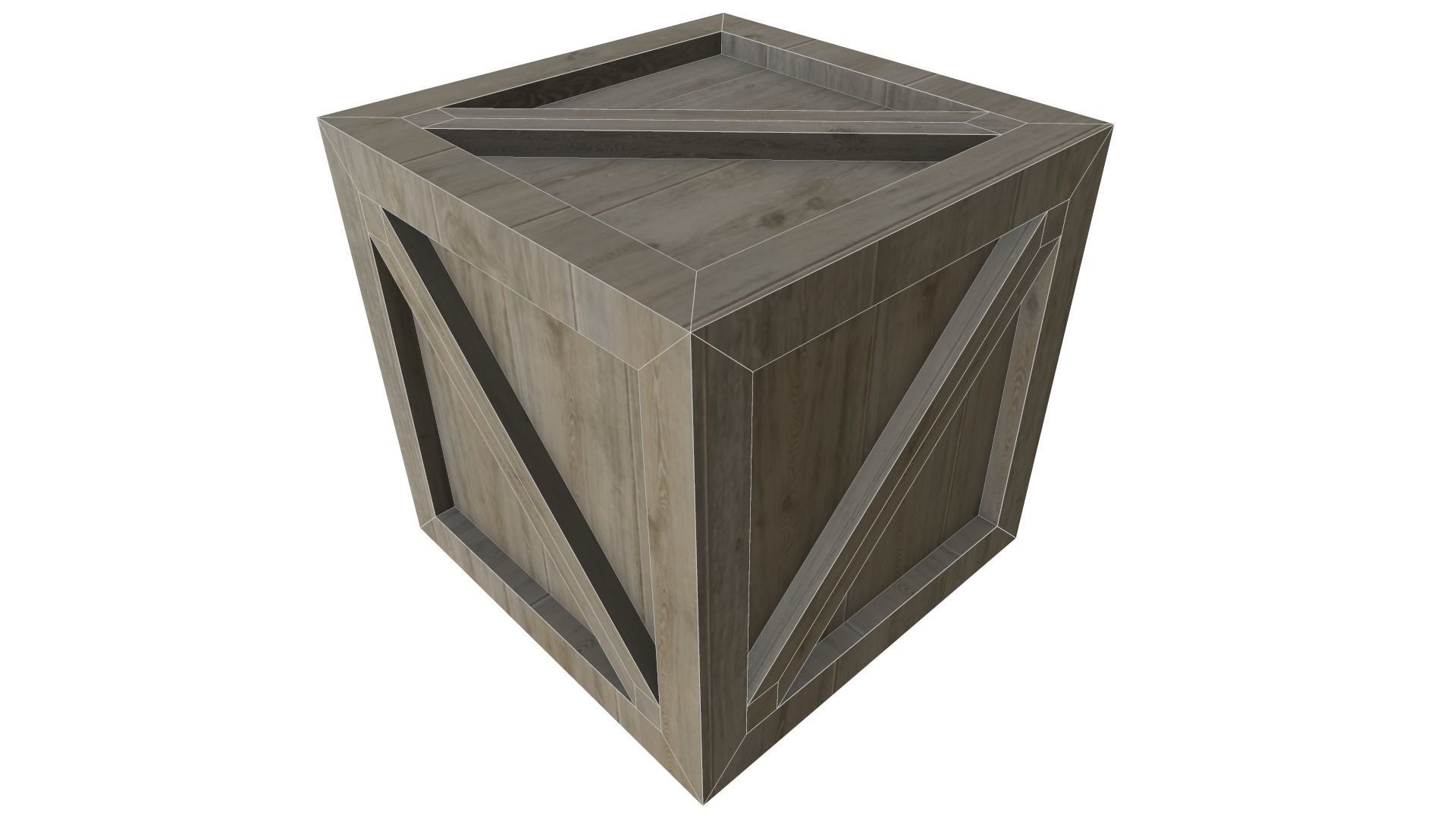 Low Poly Wooden Crate Free low-poly 3D model_8
