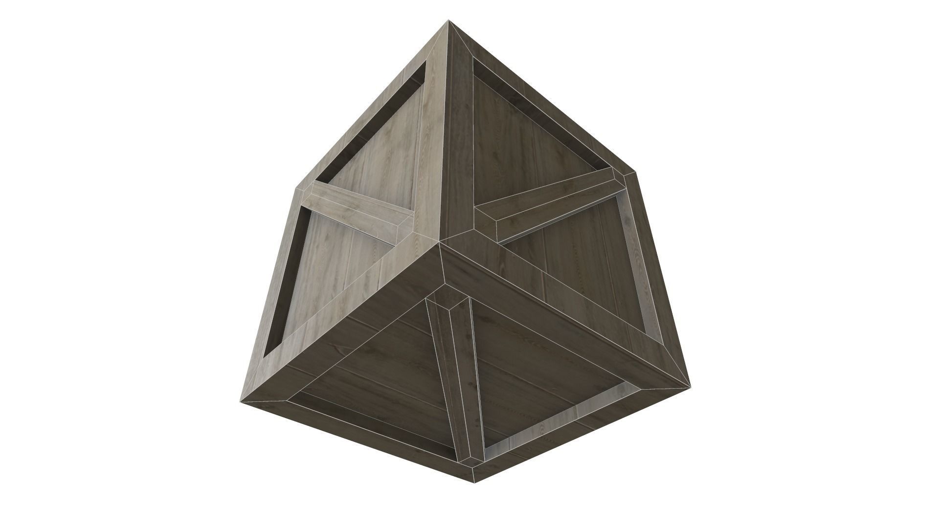 Low Poly Wooden Crate Free low-poly 3D model_9