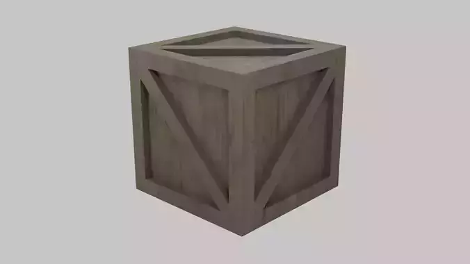 Low Poly Wooden Crate Free low-poly 3D model