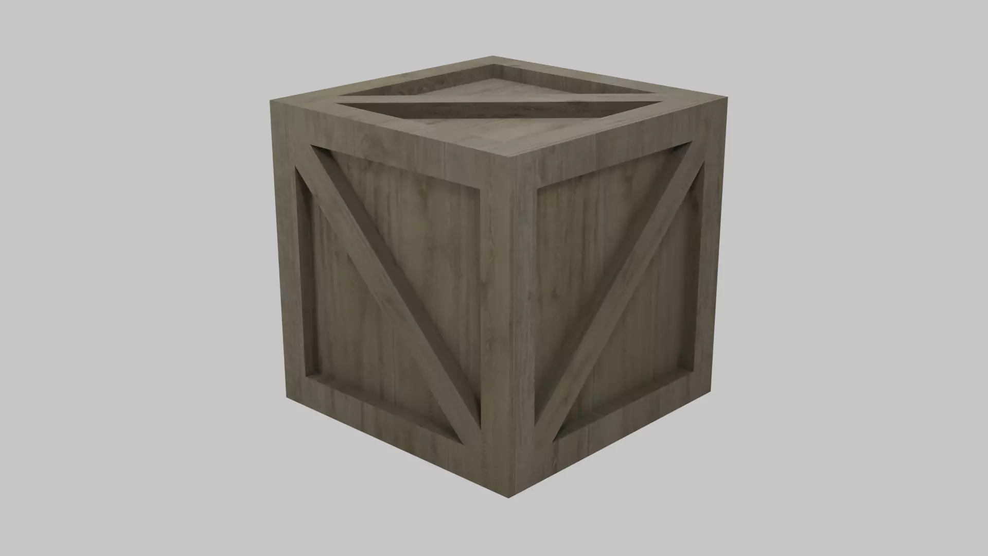 Low Poly Wooden Crate Free low-poly 3D model_0