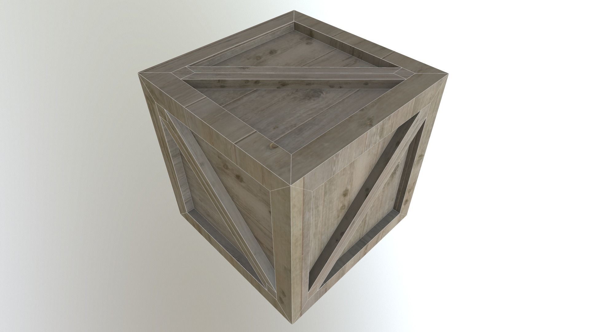 Low Poly Wooden Crate Free low-poly 3D model_12