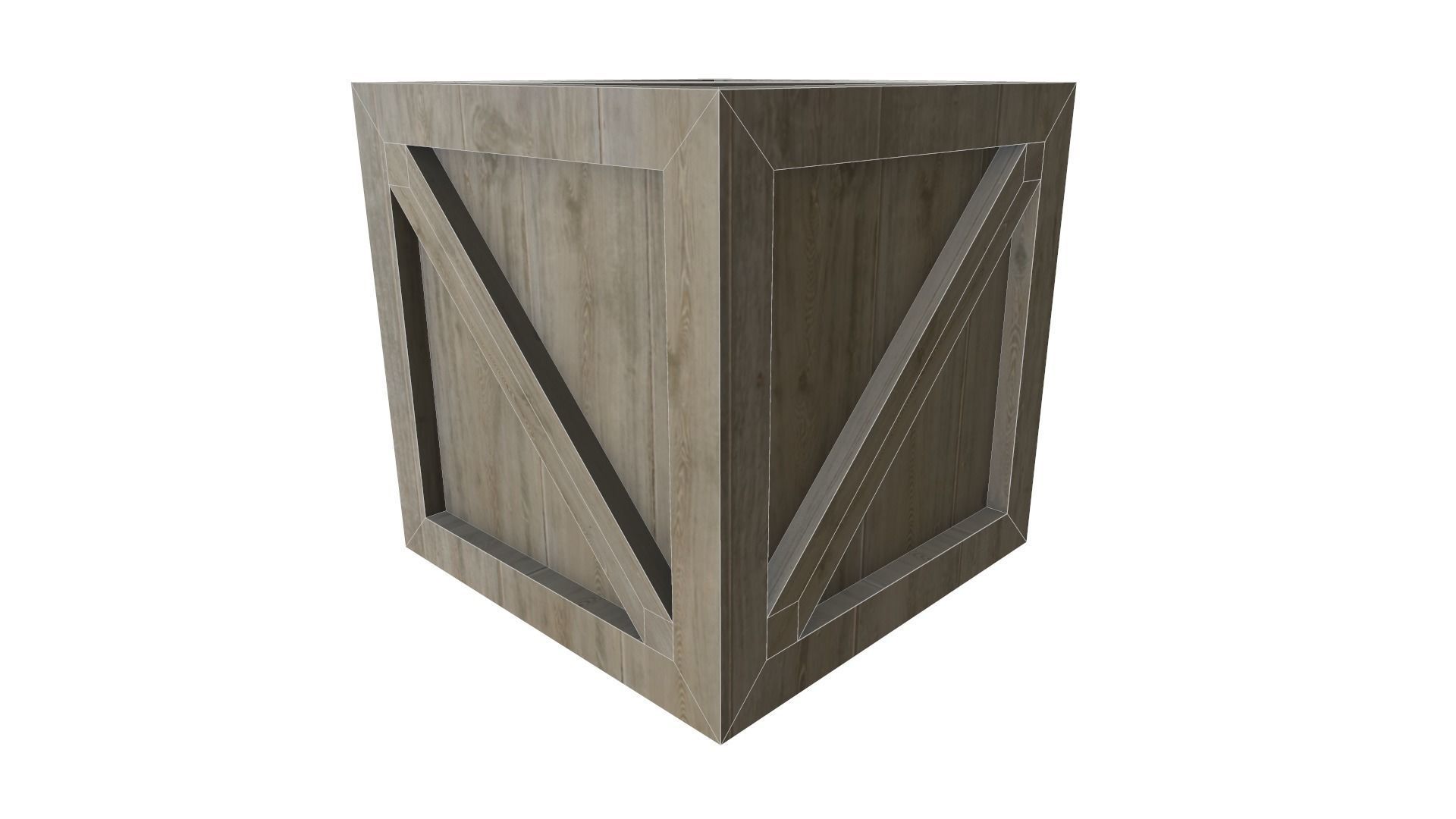 Low Poly Wooden Crate Free low-poly 3D model_7