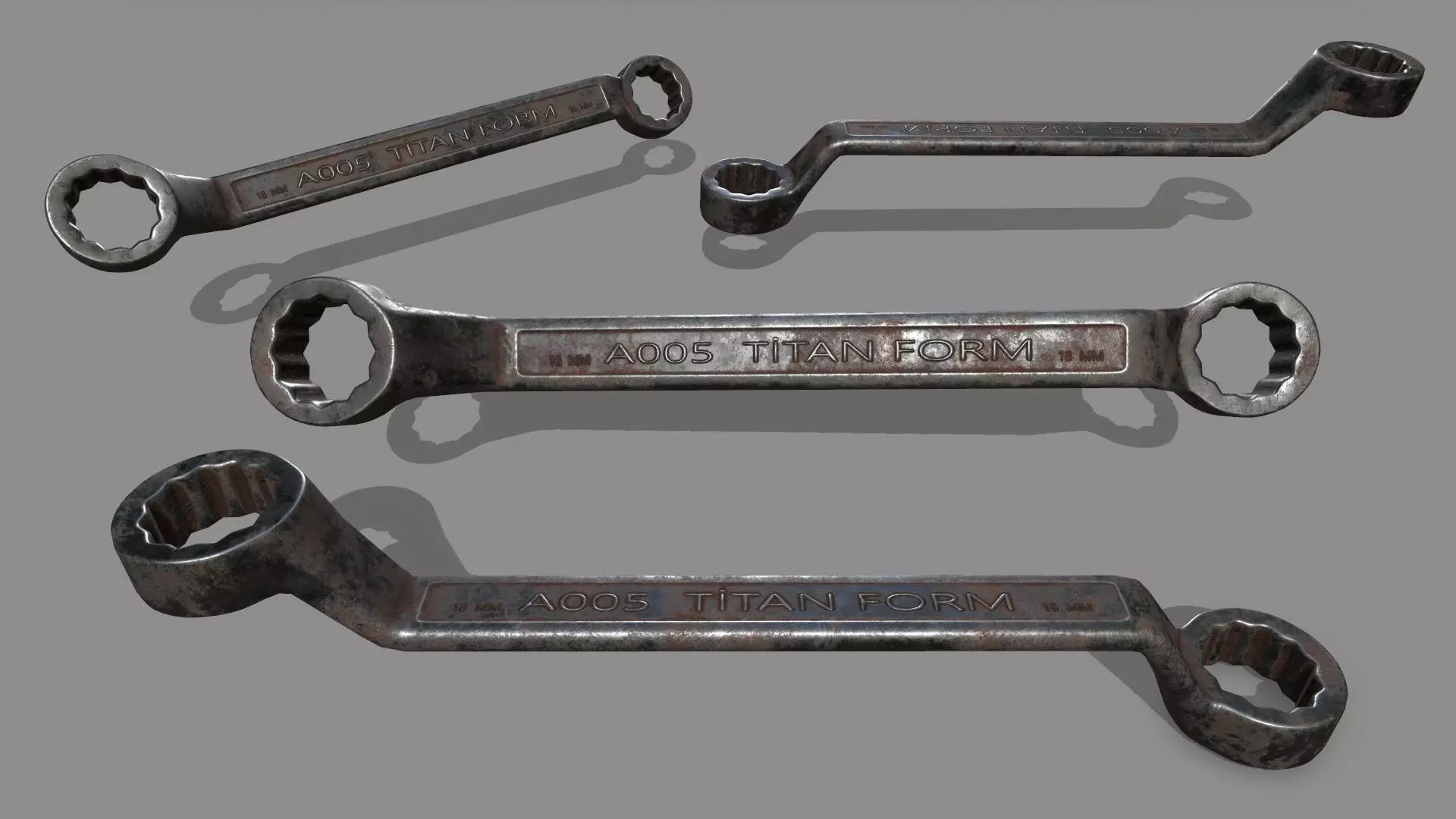 wrench Low-poly 3D model_0