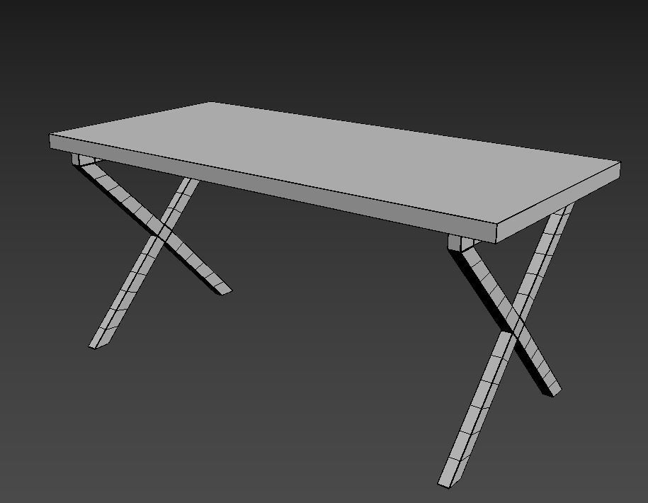 Wooden table 3D model_5