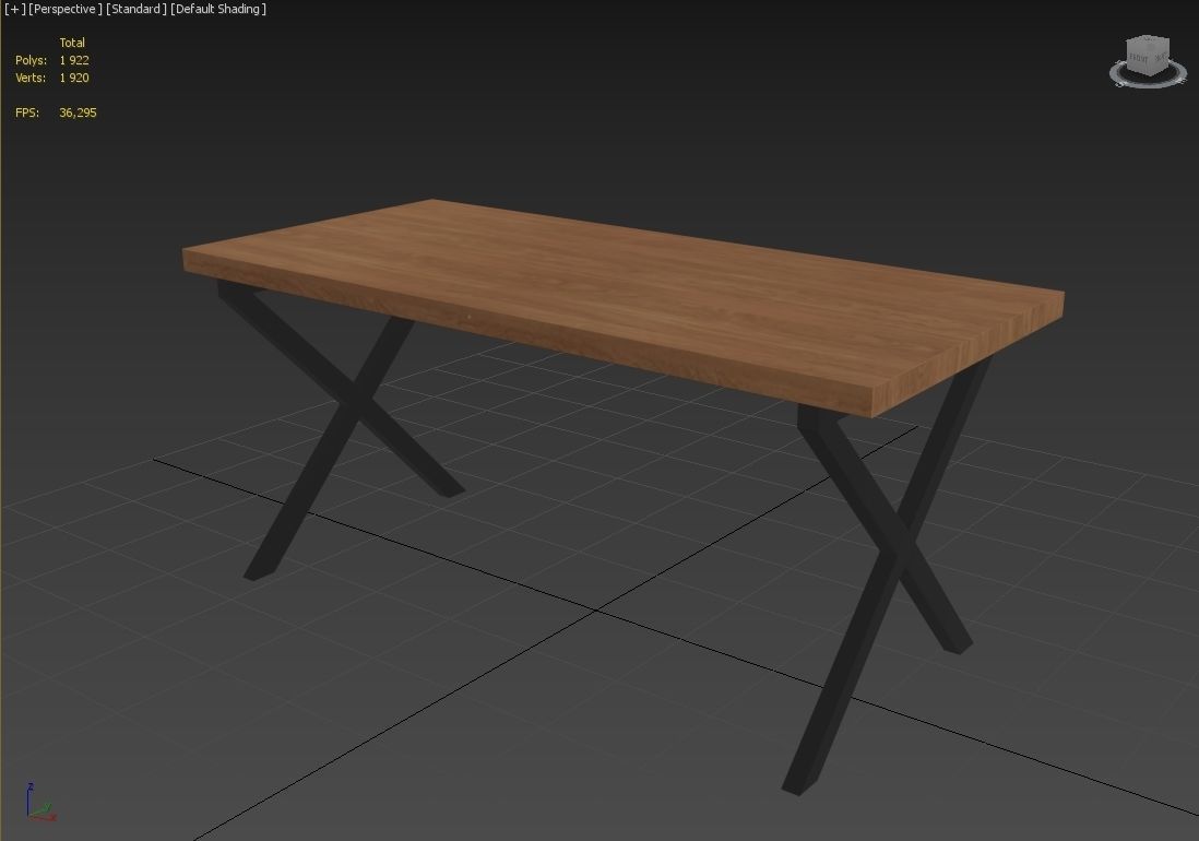 Wooden table 3D model_6