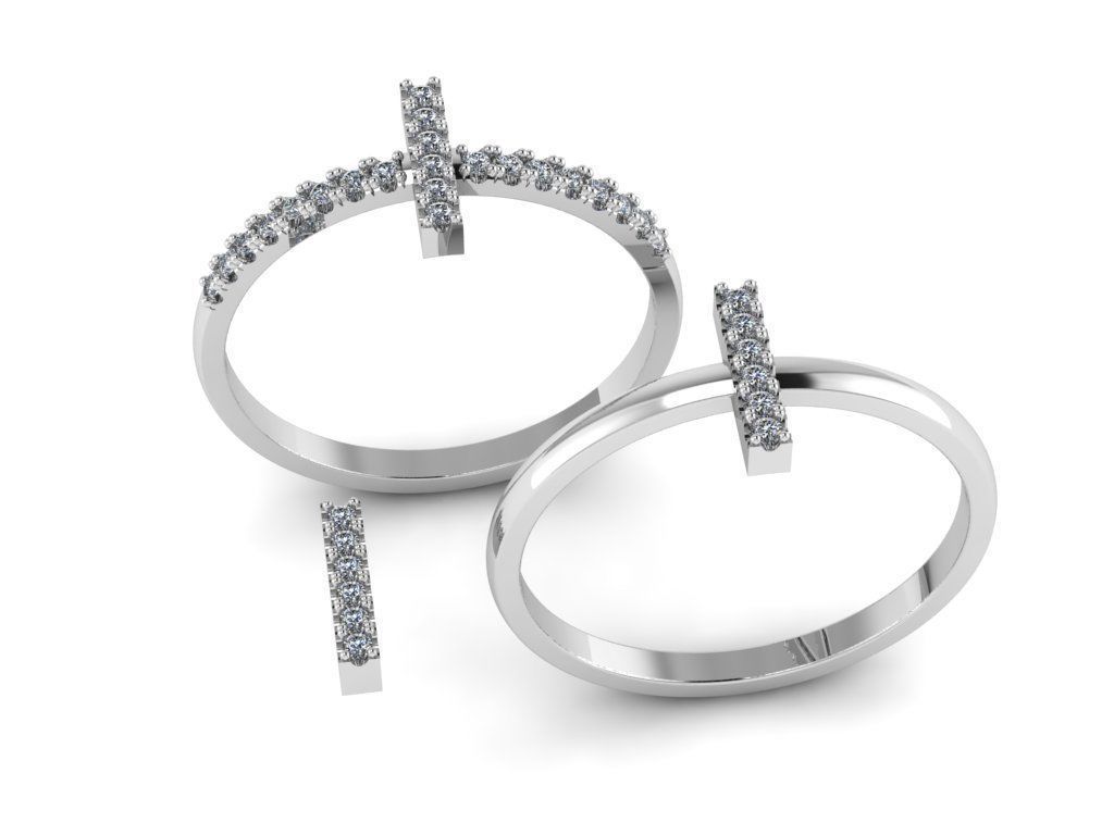 Alphabet letter ring I 3D print model_11