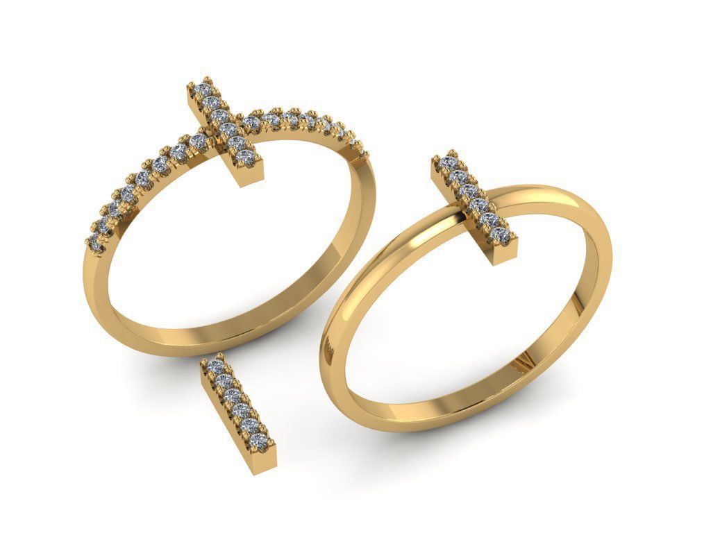 Alphabet letter ring I 3D print model_12