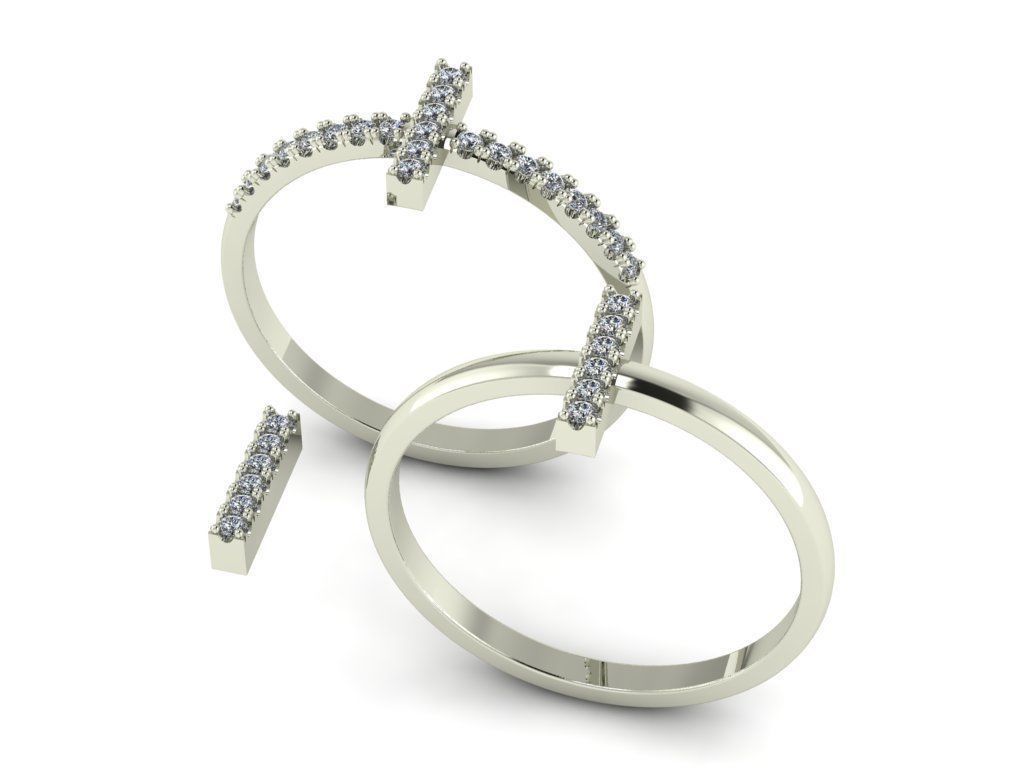 Alphabet letter ring I 3D print model_10