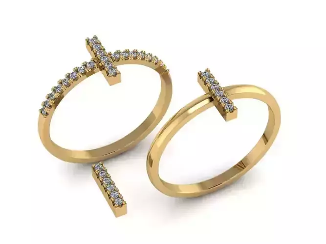 Alphabet letter ring I 3D print model