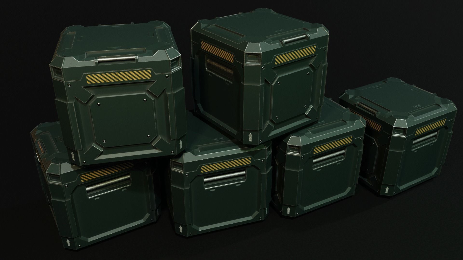 Sci-Fi Crate Low-poly 3D model_1