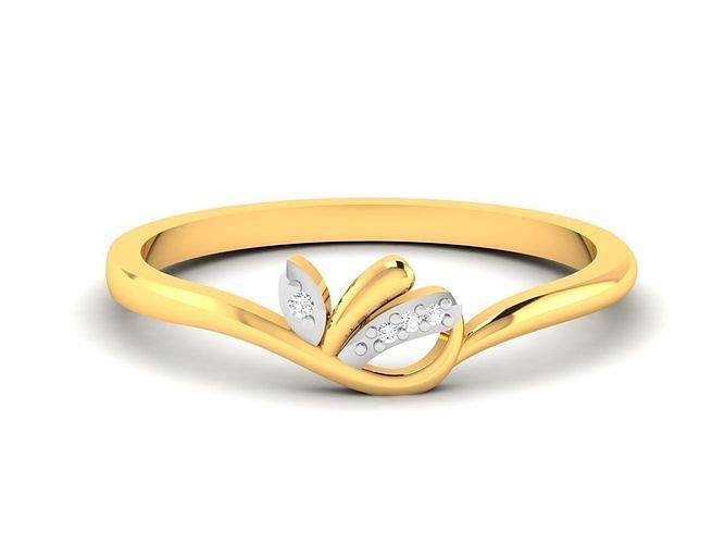 Women Leaf Band Ring 3dm render detail  3D print model