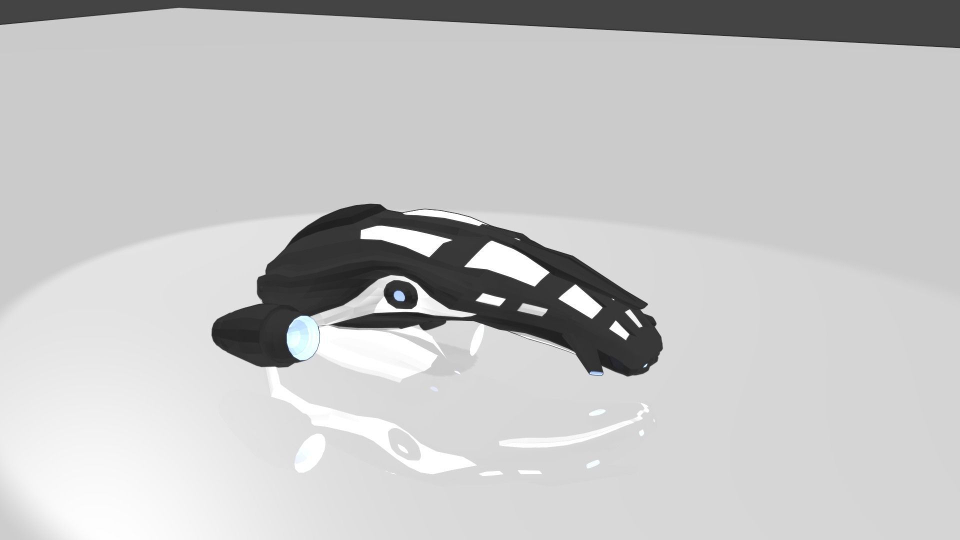 Sci-Fi SpaceShip Low-poly 3D model_0