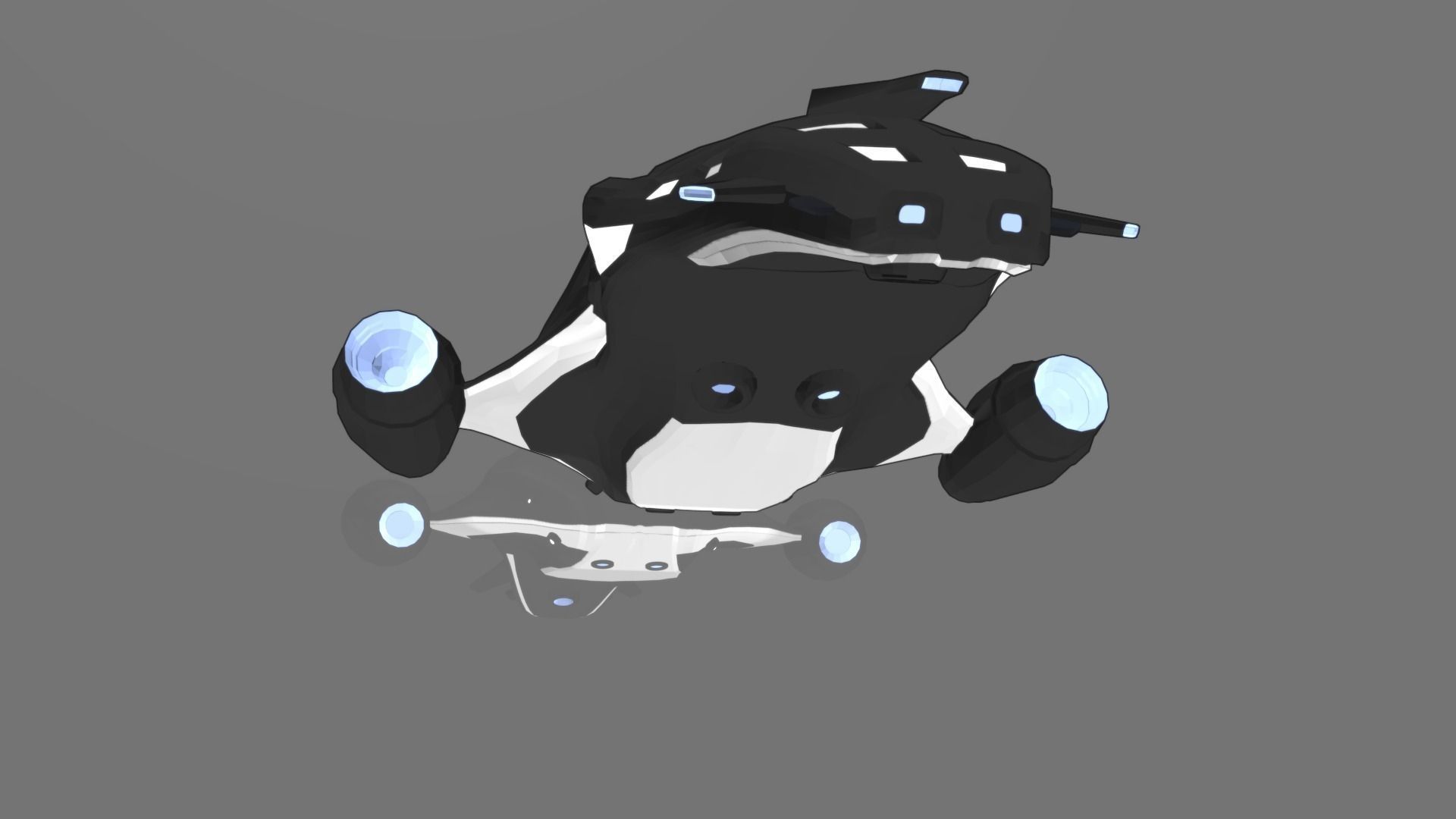 Sci-Fi SpaceShip Low-poly 3D model_3